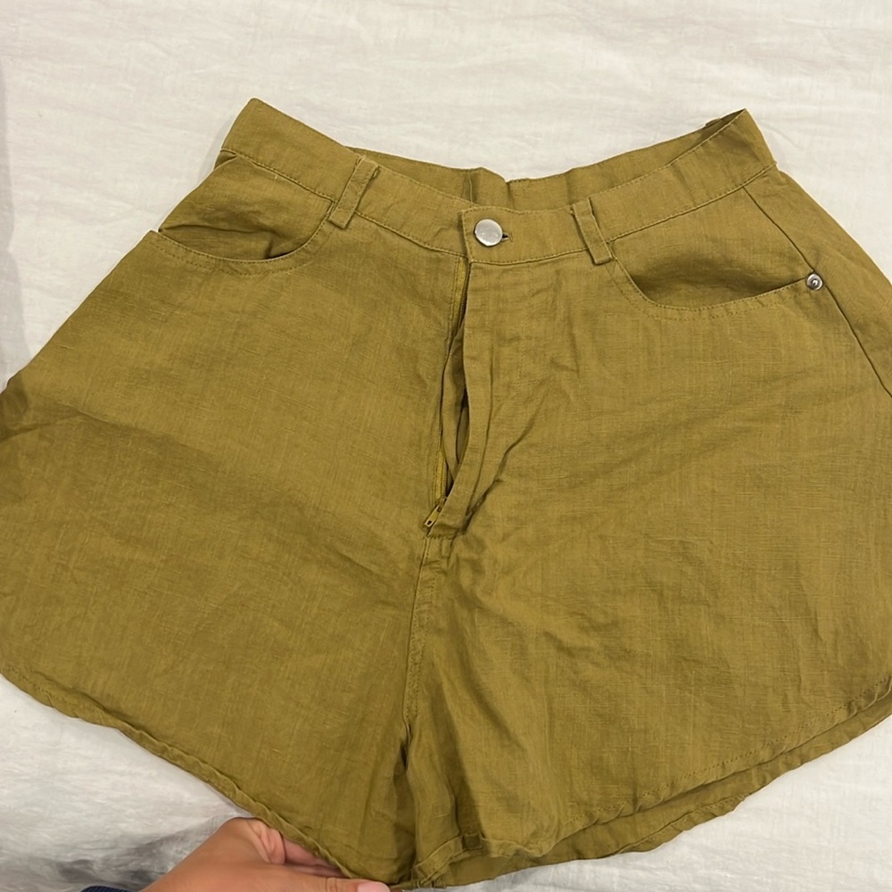 Olivaceous Flare Green Shorts